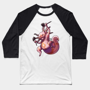 Axe-O-Lotl the Axolotl Warrior - Cute Cartoon Animal Baseball T-Shirt